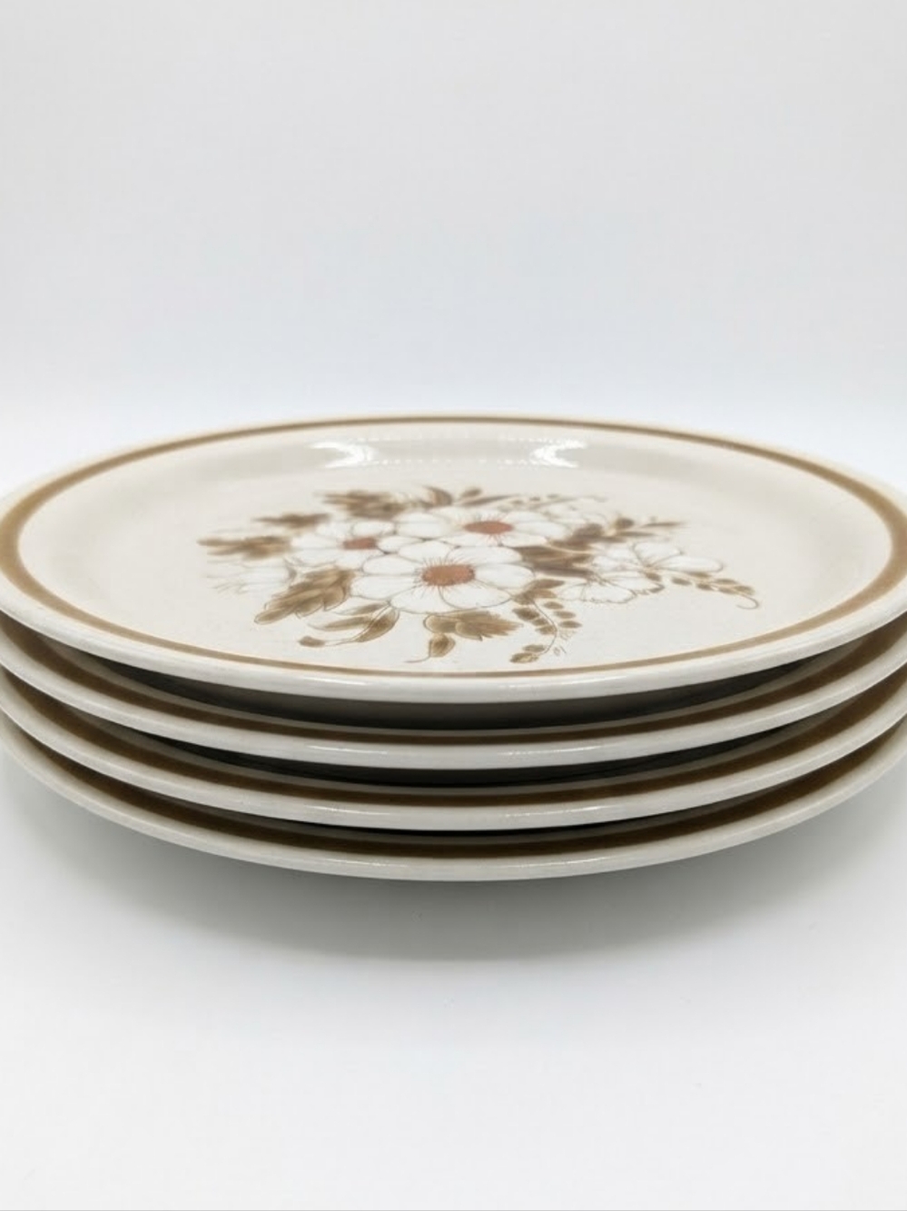 Vintage Set of 4 Mountain Wood Collection Dried Flowers ~11" Plates Cottagecore - Picture 2 of 4